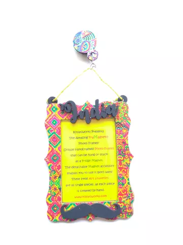 FRAMAGNETO KHYATI'S PHULKARI Art Frame WITH MOUSTACHE - india FRAMAGNETO KHYATI'S PHULKARI Art Frame WITH MOUSTACHE - india