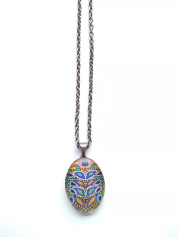 Rainy world glass pendant with chain Rainy world glass pendant with chain