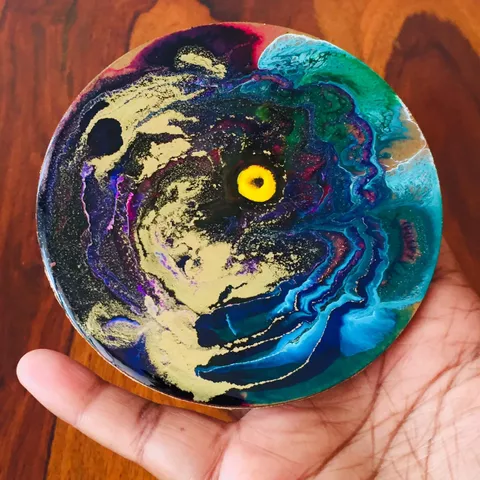 MAGICAL PERVENCHE RESIN ART COASTER MAGICAL PERVENCHE RESIN ART COASTER
