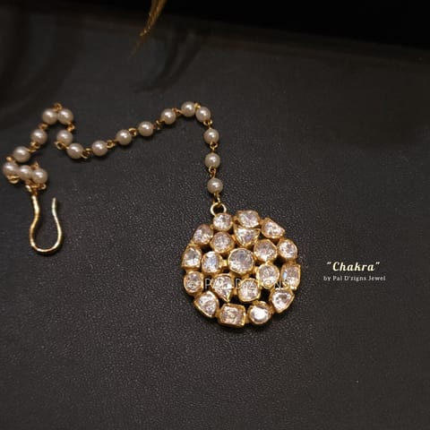 Chakra Moissanite polki Maangtika Chakra Moissanite polki Maangtika