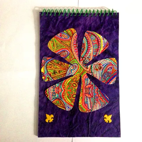[SOLD] Spiral Notebook - The Elements Purple with Yellow Brads