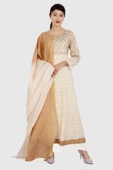 Women's Sanika Off White Cotton Kalidar Suit Set