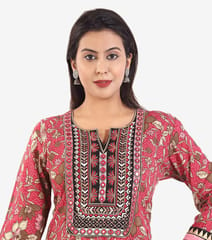 Mahpara Pink Rayon Tiered Dress