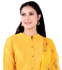 Sheza Mustard Poly Silk Cotton Suit Set