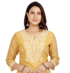 Fareeha Yellow Chanderi Cotton Kurta with Pant Set