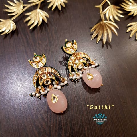 Gutthi Rose Quartz Kundan Earing Gutthi Rose Quartz Kundan Earing