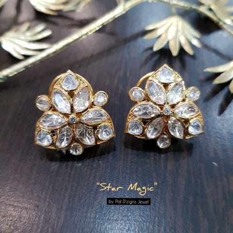Star Magic Moissanite Polki Stud Star Magic Moissanite Polki Stud