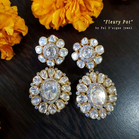 Fleury Pot Moissanite Polki earings Fleury Pot Moissanite Polki earings