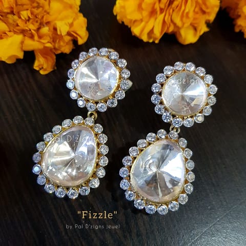 Fizzle Moissanite Polki Earings Fizzle Moissanite Polki Earings