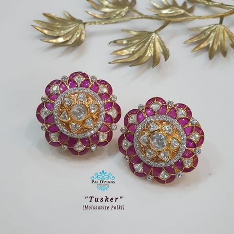 Tusker Moissanite Polki Earings Tusker Moissanite Polki Earings