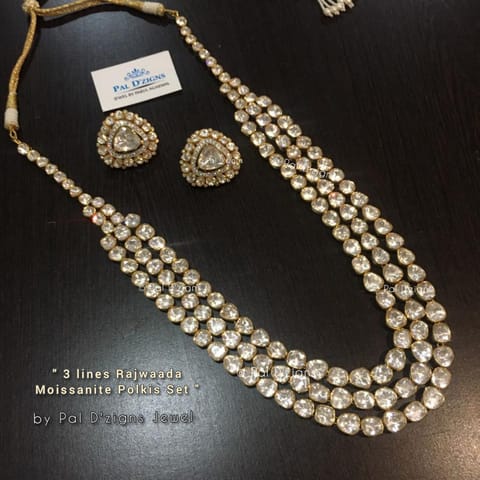 3- Lines Rajwaada Moissanite Polki Set 3- Lines Rajwaada Moissanite Polki Set