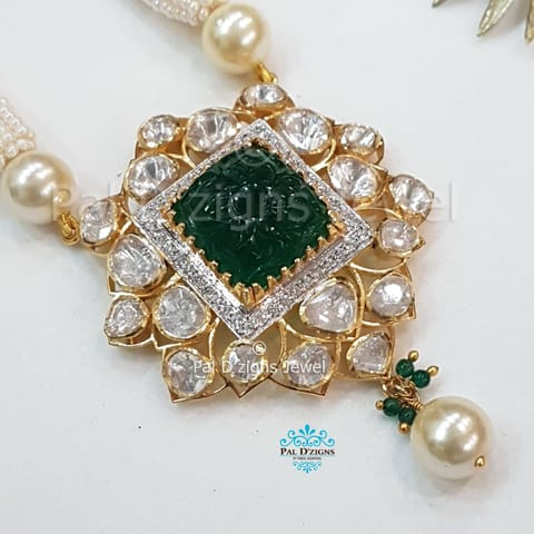 Astro Emerald Moissanite Polki Pendant Astro Emerald Moissanite Polki Pendant