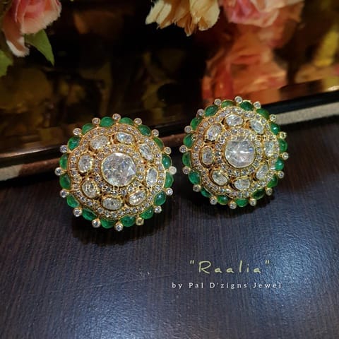 Raalia Moissanite Polki Studs Raalia Moissanite Polki Studs