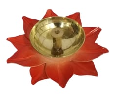 Brass Diya Deepak 'Kamal': Blooming Lotus Design Festival Oil Lamp Deepam Decor Gift (12127)