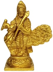 Brass Idol Murugan Karthikeya: Subrahmanya Golden Statue (11229B)