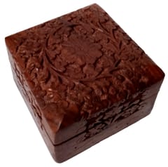 Wooden Jewellery Box : Handcarved Small Box, 4 Inches?(12237)