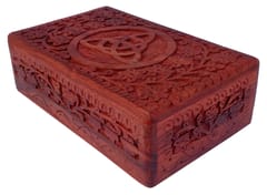 Wooden Decorative Box 'Triskelion': Handcarved Intricate Design (12345)