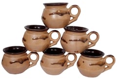Ceramic Tea Coffee Cups Set of 6 Mugs: Indian Souvenir Memorabilia, 100ml (12370A)
