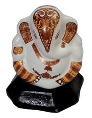 Resin Idol Ganesha Ganapathi Vinayak: Double Sided Statue For Home, Office Or Car Dashboard (12492)