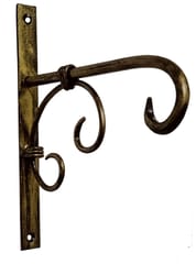 Iron Wall Hook: Antique Gold Finish Bracket Angle For Hanging Lantern Diya Pots Planters Clock (12517)