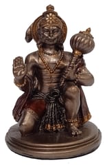 Resin Idol Bajrangbali Hanuman: Collectible Bronze Finish Statue For Home Temple, 3 Inches (12560)