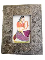 Brass and wood photo frame "Mughal era" pf15