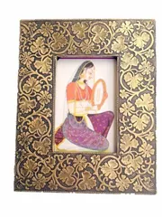 Brass and wood photo frame "Mughal enthrall" pf16