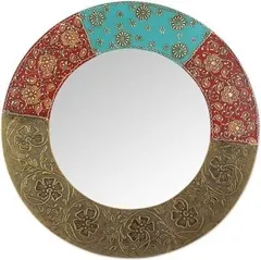 Painted & Brass work fusion Mirror (m03)
