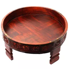 Solid Wood Coffee Table - Vintage Chakki/Ghatti Design