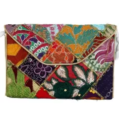 Women Casual Multicolor Cotton Clutch (bag06e)