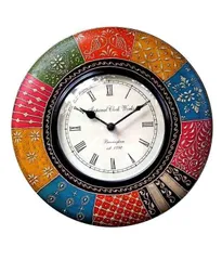 Handpainted Colorful Wall Clock for living room 12X12 inch (clock39)