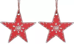 Wooden Christmas decoration, Set of 2, 4 inches (chred18)