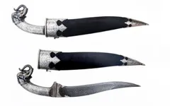 Leather scabbard Decorative dagger with protruding elephant eyes (a96)