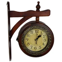 Royal Vintage Double sided hanging Station wall clock 7 inch diameter (clock93)