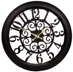 Wall Clock with Metallic Finish 14 inch diameter (10120)