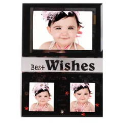 Glass Collage photo frame for Desktop, 3 photos of size 4x6 and 2x2 (10241)