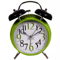 Classic Table Alarm Clock with push button Light, Green Color (10268)