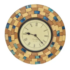 Mosaic Glass & Wood Designer Wall clock 12X12 inch (10272)