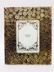Old Indian Coins embossed wooden photo frame (10283)