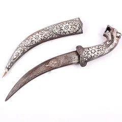 Koftgiri work decorative Dagger with Tiger Head (A20001)