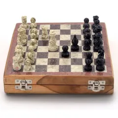 Chess Set with Stone Sculpted Pieces and Marble Finish Board: Strategy Board Game with Universal Rules; Loved Alike by Kids and Adults of All Ages (10505)