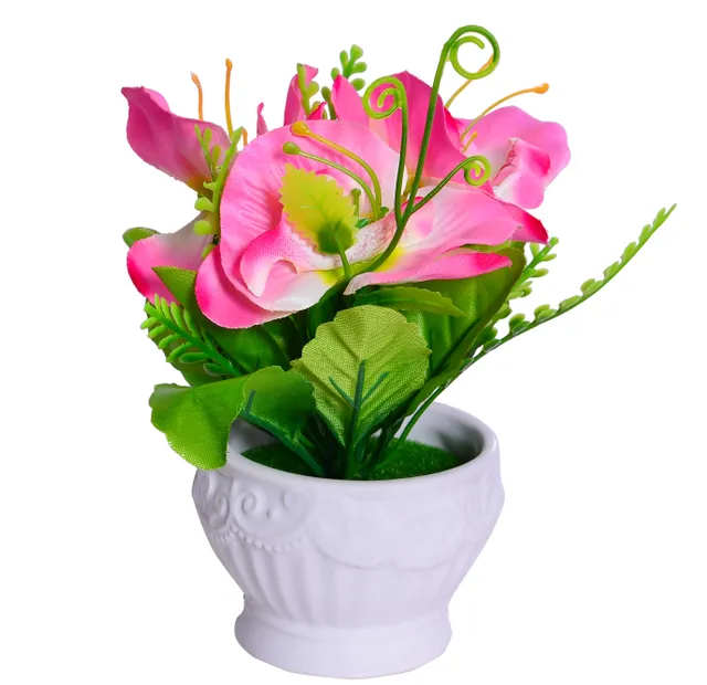 Flower Vase With Artificial Flowers For Table Top 10654