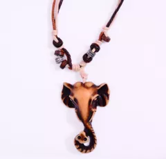 Necklace Chain "Royal Elephant": Unique Pendant With Adjustable Cotton Cord (30050)