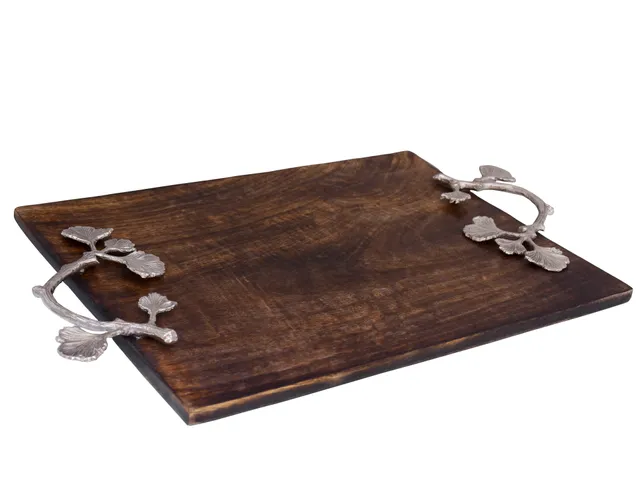 silver wood tray