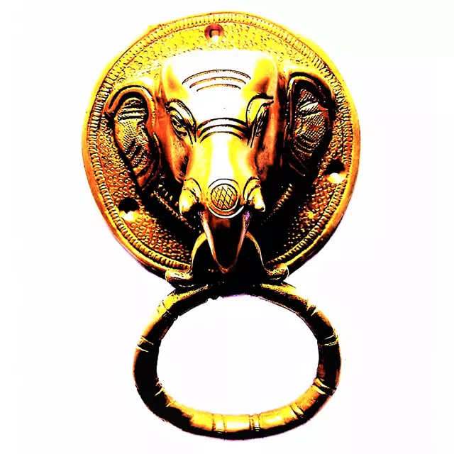 Brass Metal Door Knocker Antique Design Elephant Head Gate Handle