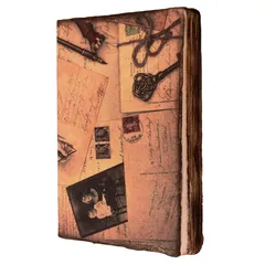 Handmade Journal (Vintage Diary) 'Love Letters': Fire Burnt Handmade Paper Notebook; Unique Gift For Personal Memoir (11116)