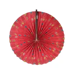 Round Japanese Fan Styled: Handmade Hanging Paper Lantern For New Year, Festival, Birthday Party Decoration, 25 cms (chst08)