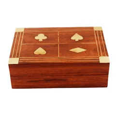 Wooden Box For Playing Cards: Great Gift For Poker Bridge Players (11280)