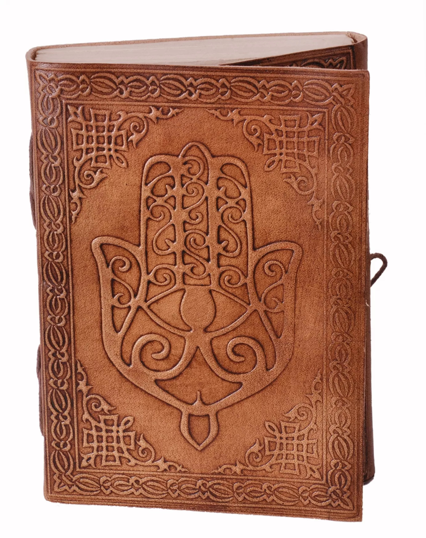 Leather Journal Diary Notebook Hand Of God Handmade Paper In Leather Cover For Corporate Gift Or Personal Memoir