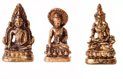 Rare Miniature Statue Set Lord Buddha in 3 Different Poses, Unique Collectible Gift (11408)